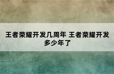 王者荣耀开发几周年 王者荣耀开发多少年了